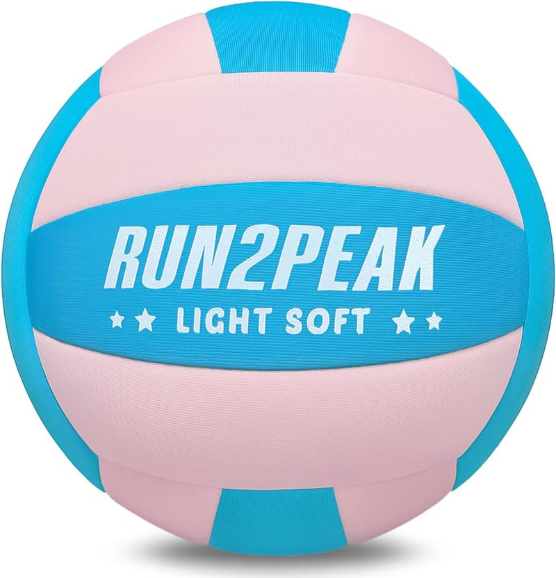 RUN2PEAK Super Soft Light Volleyball - Safe and Quiet Fabric Volleyball Ball for Indoor Play - Official Size 5 Kids Youth Beginners Lightweight Volleyballs Trainer for House Yard Training Practice - Image 1